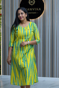 Cotton Ikkat Fabric Aline Kurta