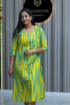 Cotton Ikkat Fabric Aline Kurta