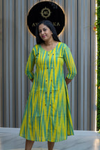 Cotton Ikkat Fabric Aline Kurta