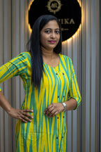 Cotton Ikkat Fabric Aline Kurta