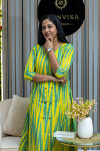 Cotton Ikkat Fabric Aline Kurta