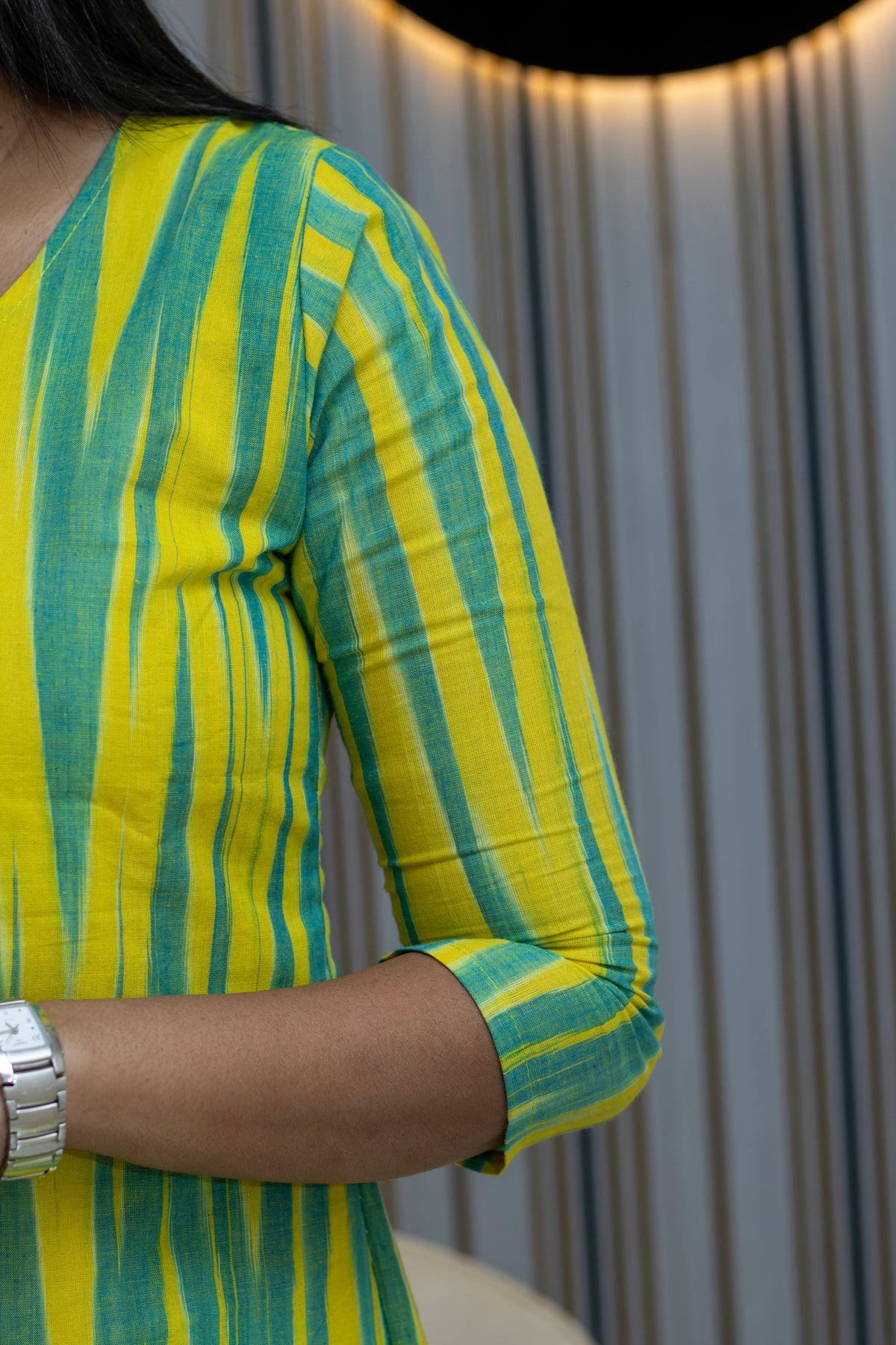 Cotton Ikkat Fabric Aline Kurta