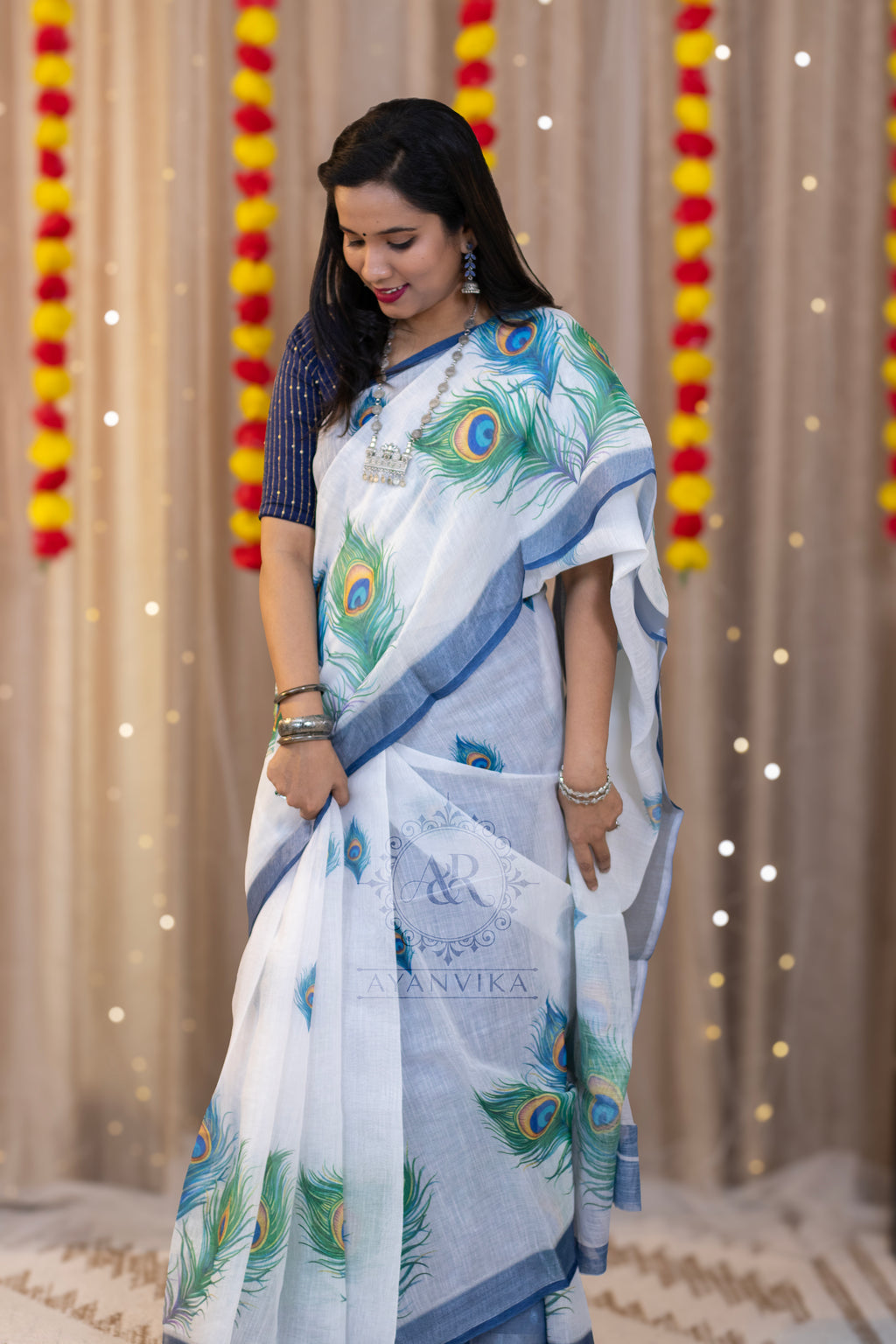 Handloom Linen Cotton Saree Set