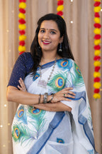 Handloom Linen Cotton Saree Set