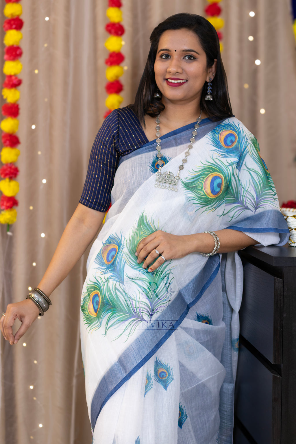 Handloom Linen Cotton Saree Set