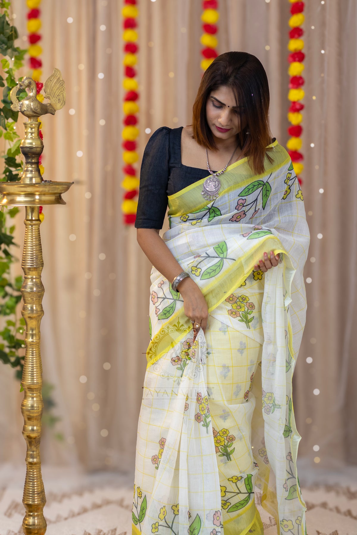 Handloom Linen Cotton Sarees with Blouse
