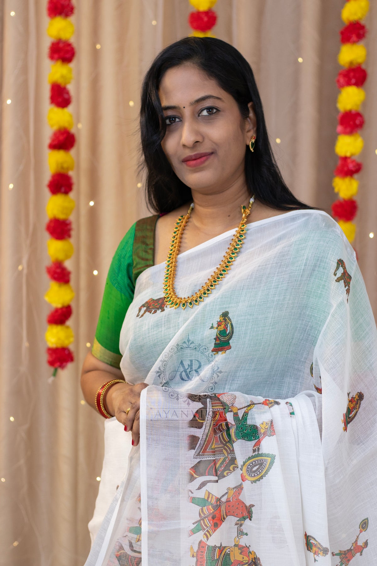 Handloom Linen Cotton Saree Set