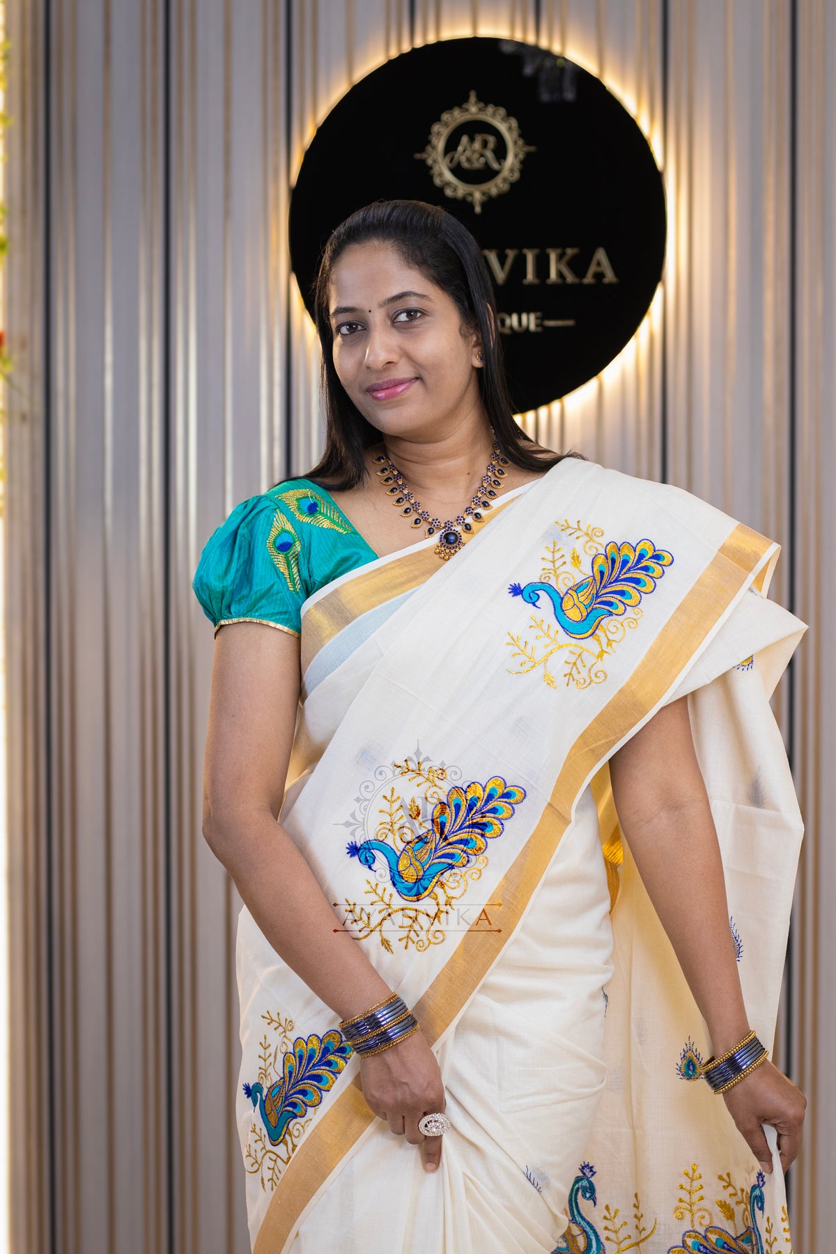 Traditional Kasavu Saree