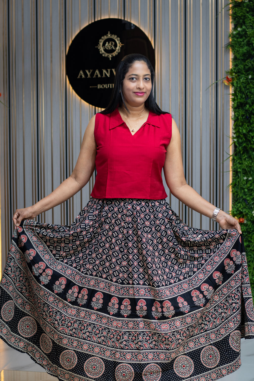 Panel Cut Flair Skirt & Top