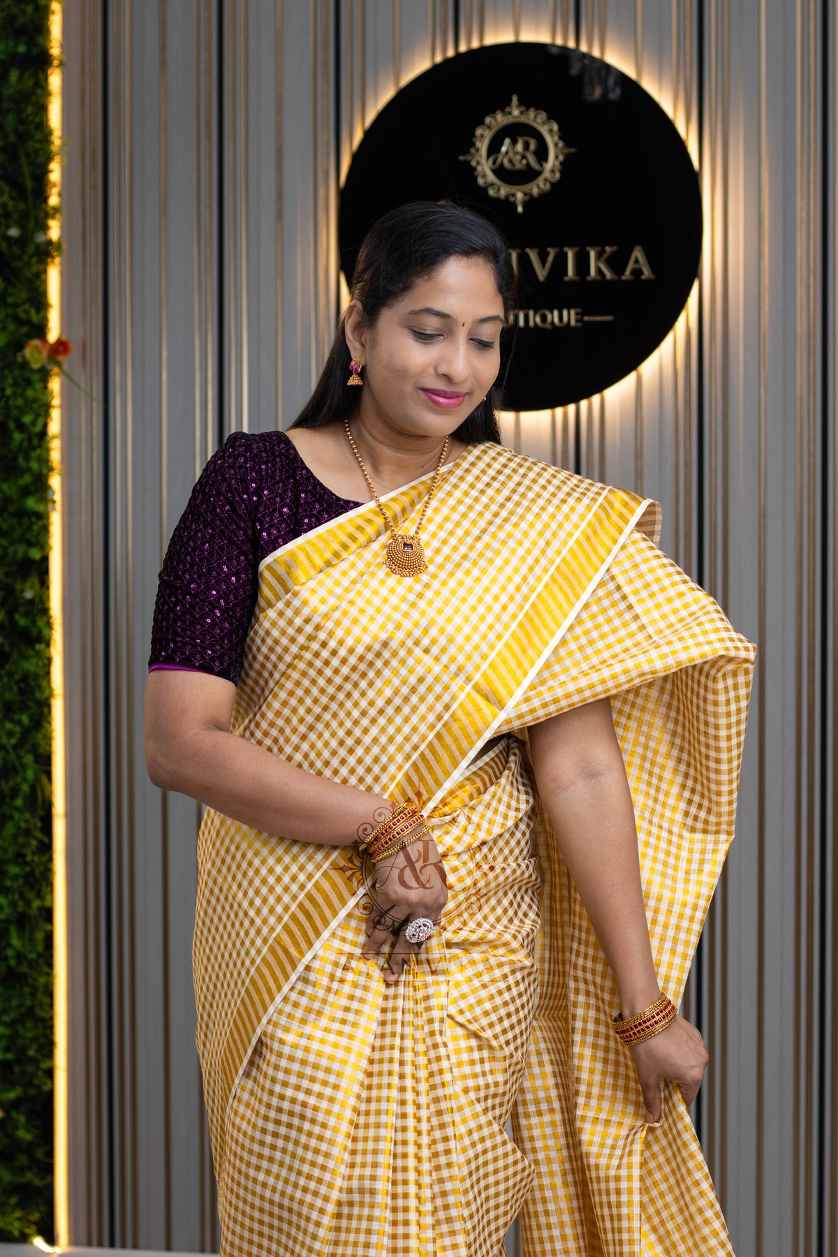 Kerala Micro Check Saree