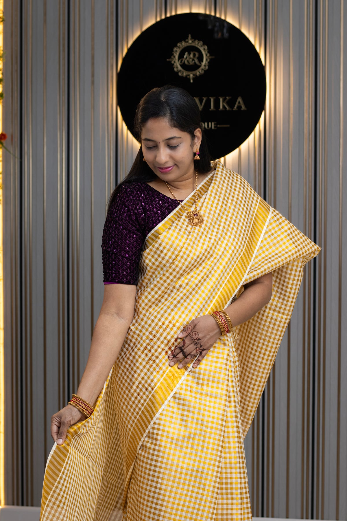 Kerala Micro Check Saree