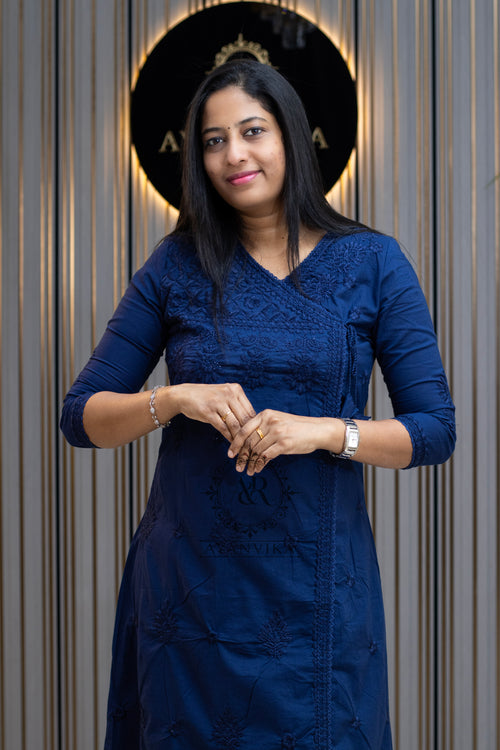 Chikankari Angrakha Pant Co-ord Set