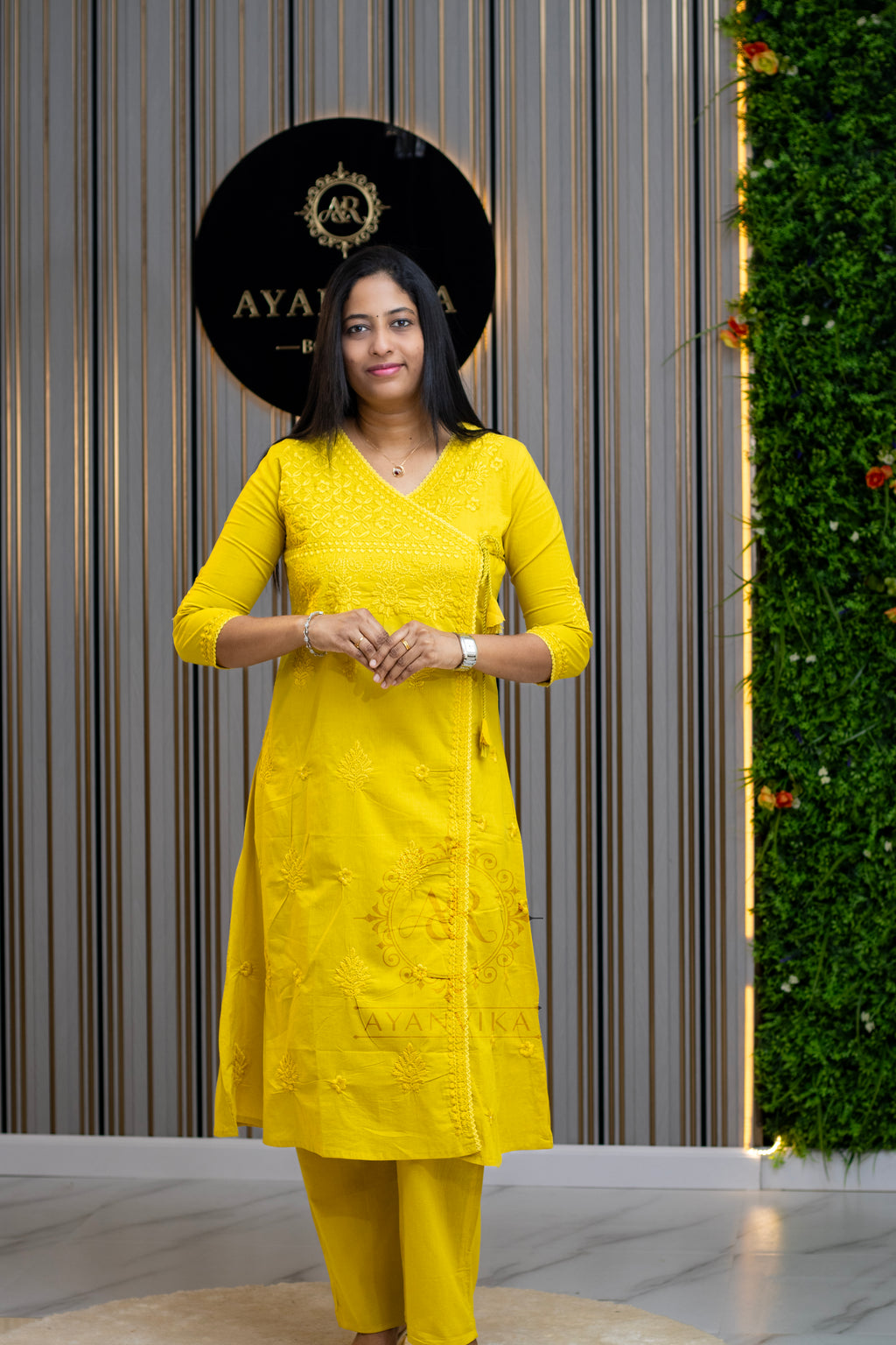 Chikankari Angrakha Pant Co-ord Set
