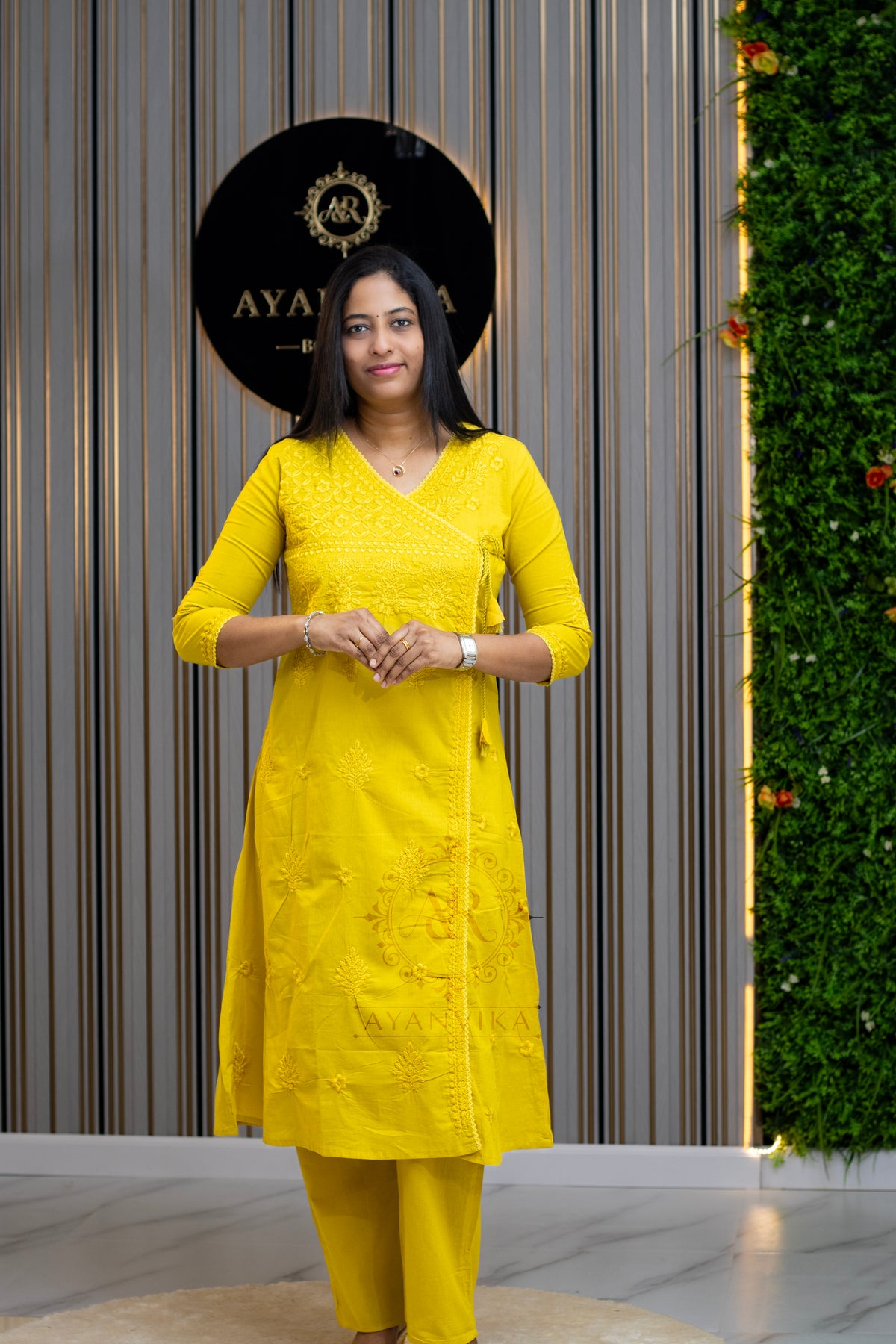 Chikankari Angrakha Pant Co-ord Set