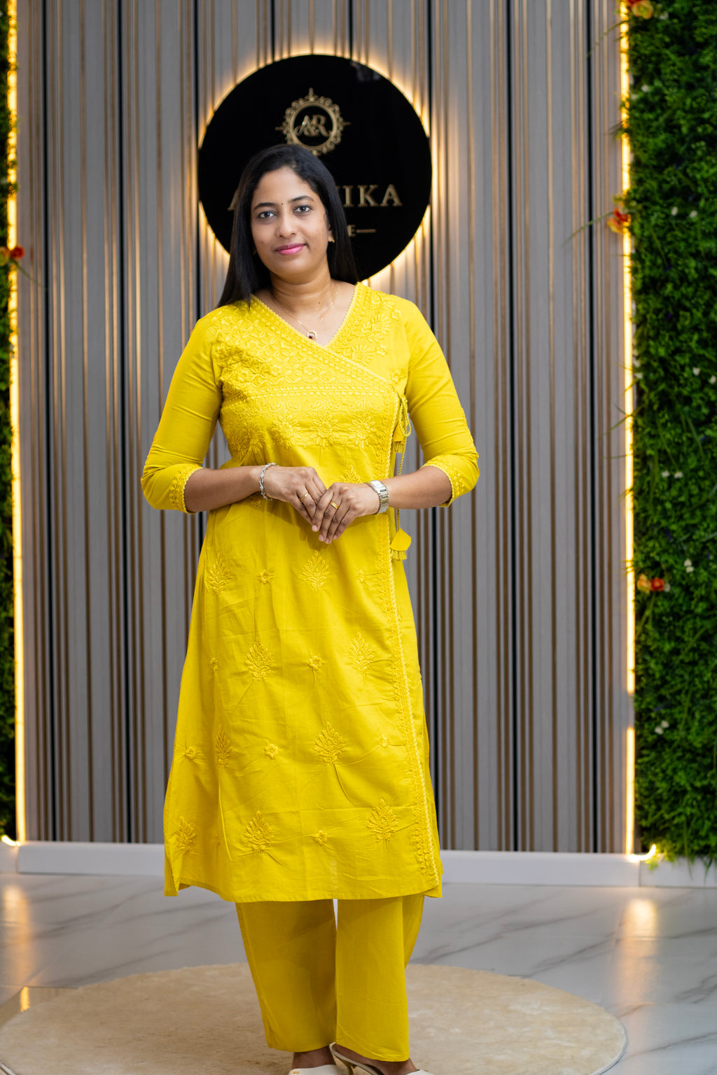 Chikankari Angrakha Pant Co-ord Set