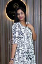 Printed Cotton Midi Dress