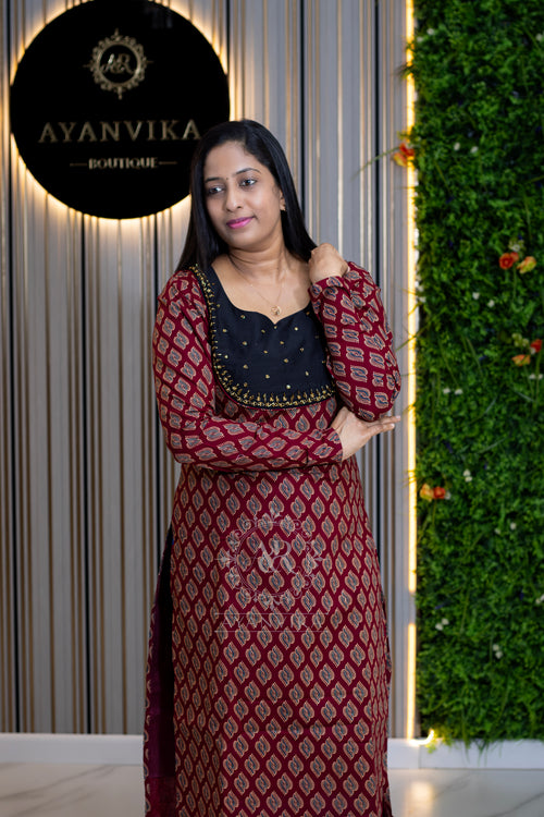 Classic Feel Ajrak Cotton Kurti