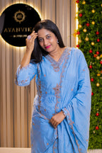 Premium Mull Chanderi Silk 3 Pcs Set