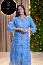 Premium Mull Chanderi Silk 3 Pcs Set