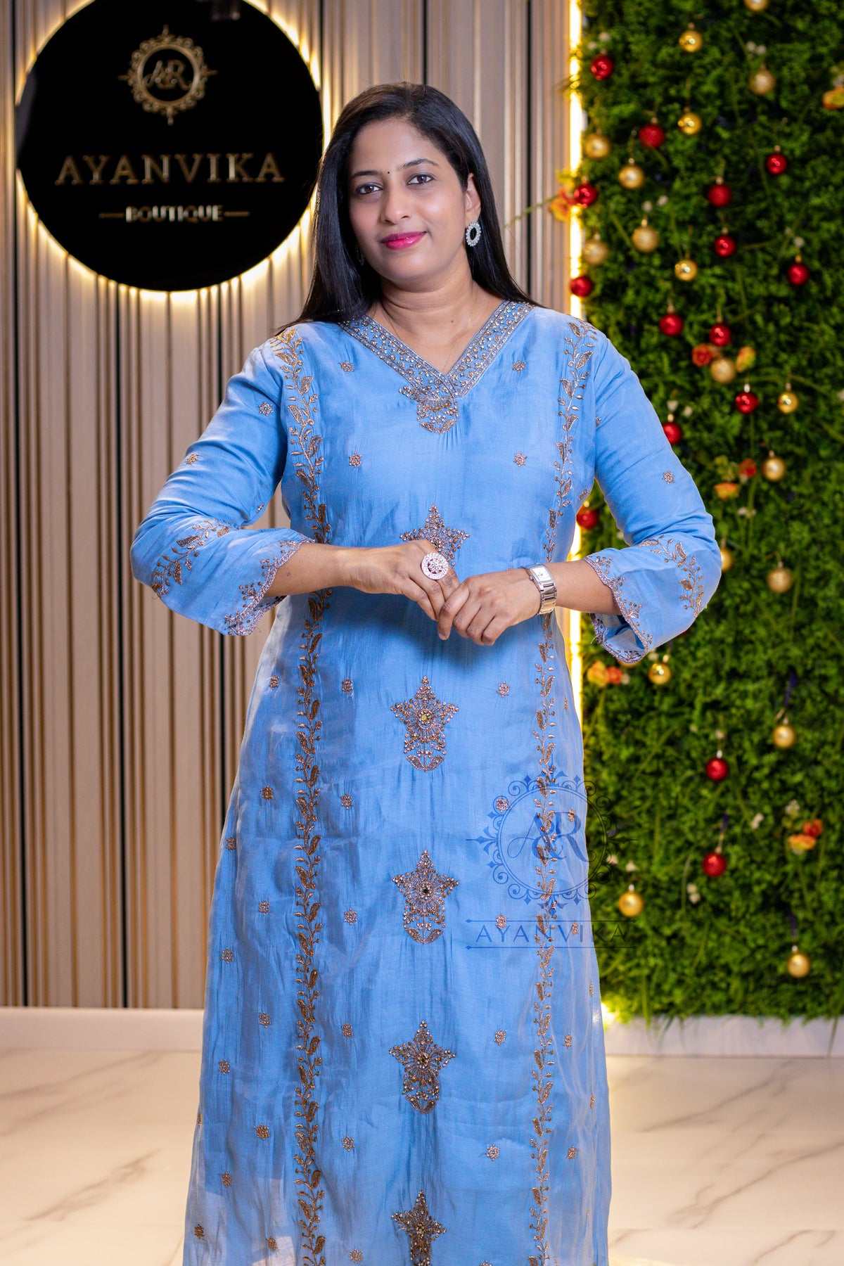 Premium Mull Chanderi Silk 3 Pcs Set